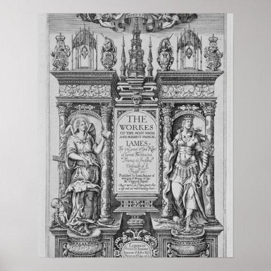 Poster Page de titre de "Les oeuvres de Jacques I", gravé (Devant)