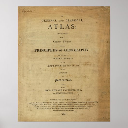 Poster Page de titre Général & atlas classique (Devant)