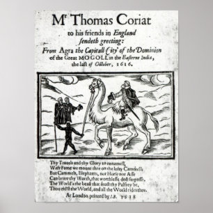 Poster Page de titre, voyages de Thomas Coryat en Inde