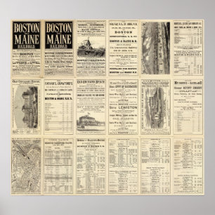 Poster Page des textes de chemin de fer de Boston et du