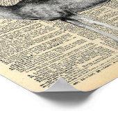 Poster Page Dictionnaire vintage avec cerf (Coin)