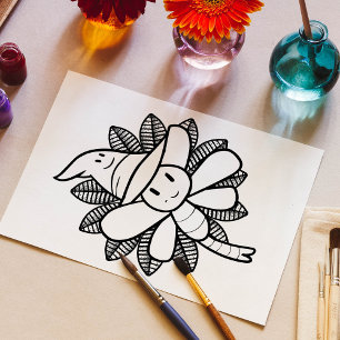 Poster Page Drôle Halloween Dragonfly Coloration