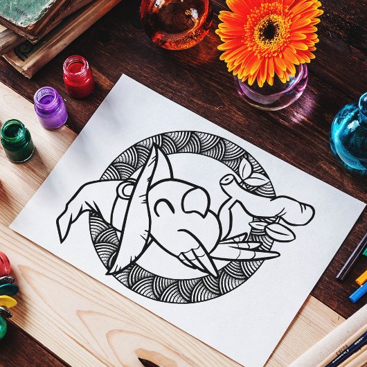 Poster Page Drôle Halloween Perrot Coloration