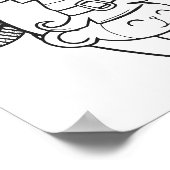 Poster Page Drôle Halloween Singe coloriage (Coin)