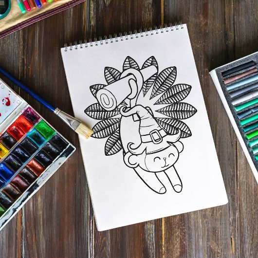 Poster Page Drôle Halloween Singe coloriage