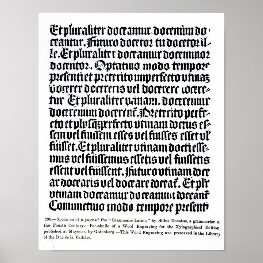 Poster Page du "Grammaire Latine" (Devant)