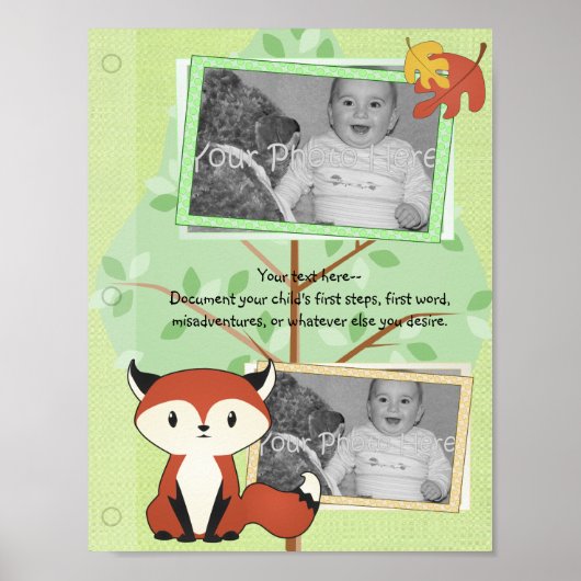 Poster Page du livre pour bébés Woodland Fox (Devant)