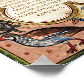 Poster Page d'une Bible hébraïque avec des oiseaux, 1299 (Coin)