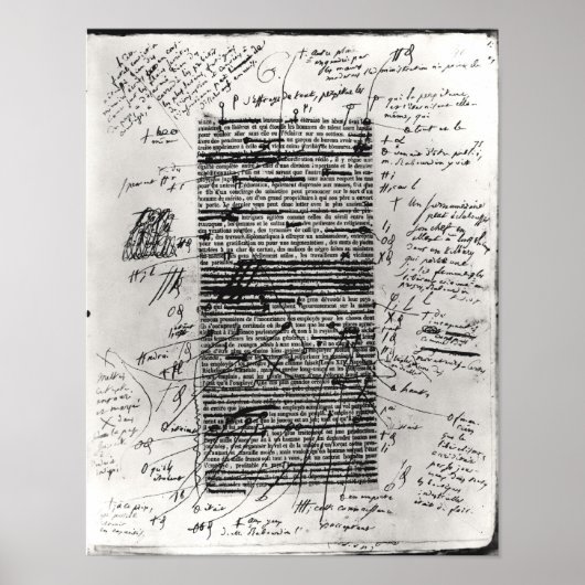 Poster Page d'une des oeuvres de Balzac (Devant)