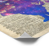 Poster Page Herald Purple Rabple Stencil Sur L'Ancien Liv (Coin)