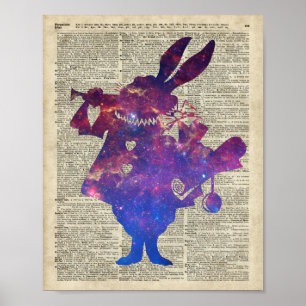 Poster Page Herald Purple Rabple Stencil Sur L'Ancien Liv