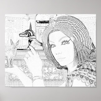 Poster Page Reine avec coloriage pour animaux