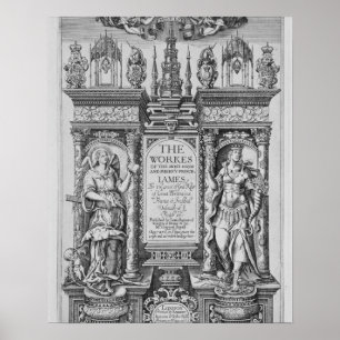 Poster Page titre "des travaux de James I", gravés par