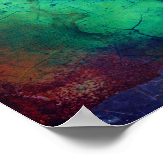 Poster Pages Rustiques Curled Turquoise Grunge Texture (Coin)