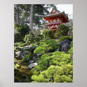 Poster Pagoda japonaise de jardin de thé - San Francisco
