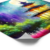 Poster Pagode aquarelle (Coin)