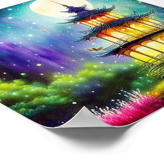 Poster Pagode aquarelle (Coin)