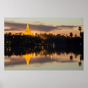 Poster Pagode de Shwedagon, Myanmar, Yangon