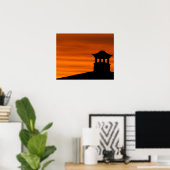 Poster Pagode en silhouette (Bureau à domicile)