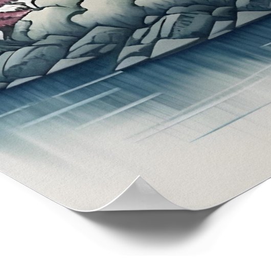 Poster Pagode et Paysage (Coin)