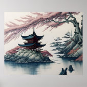 Poster Pagode et Paysage (Devant)