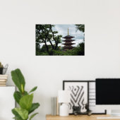 Poster Pagode Forestière - Japon (Bureau à domicile)