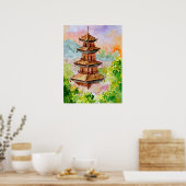 Poster Pagode japonaise en automne (Cuisine)