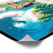 Poster Pagode Keisui au printemps japonais paysage orient (Coin)