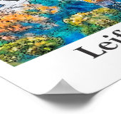 Poster Pagode Leifeng Chine Voyage Aquarelle main tirée (Coin)