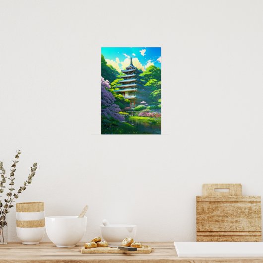 Poster Pagode Sérénité, Oasis En Bois (Cuisine)