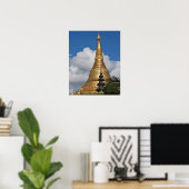 Poster Pagode Shwedagon, Yangon, Myanmar (Bureau à domicile)