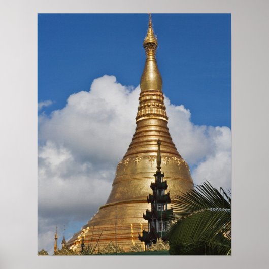 Poster Pagode Shwedagon, Yangon, Myanmar (Devant)