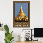 Poster Pagode Shwedagon Yangon Myanmar (Bureau à domicile)