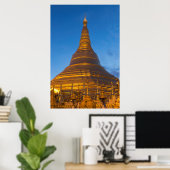 Poster Pagode Stupa Dorée (Bureau à domicile)