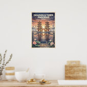 Poster Pagodes du Dragon et du Tigre Taïwan Voyage Rétro (Cuisine)