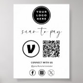 Poster Paiement de code QR - Logo d'entreprise de numéris (Devant)