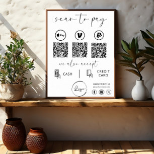 Poster Paiement de code QR - Logo d'entreprise de numéris