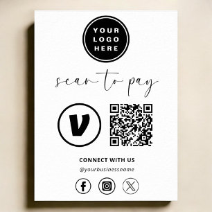 Poster Paiement de code QR - Logo d'entreprise de numéris