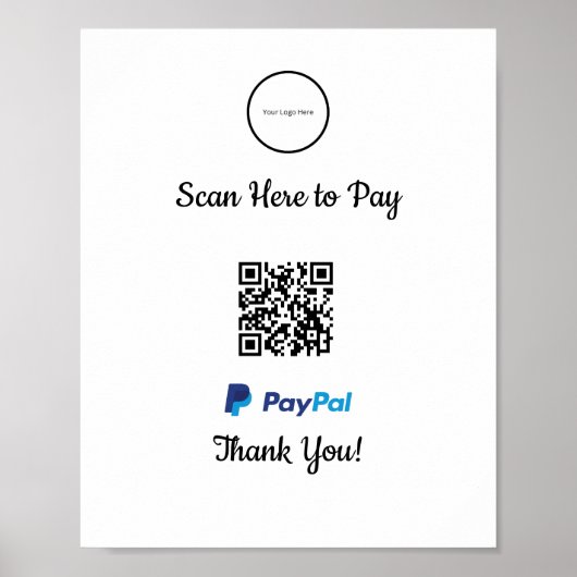Poster Paiement mobile Paypal | Analyser pour payer (Devant)