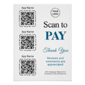 Poster Paiement par Code QR - Logo de l'entreprise Scanne (Devant)