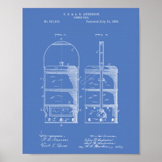 Poster Pail du dîner 1893 Brevet Plan directeur de l'art (Devant)