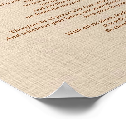 Poster Paille de Desiderata (Coin)