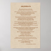 Poster Paille de Desiderata (Devant)