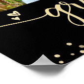 Poster Paillet doré Or Glitter Diplômé 4 Photo Script Cœu (Coin)