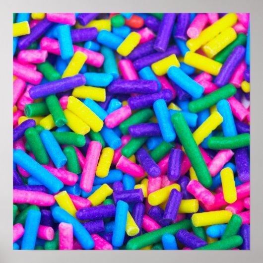Poster Paillettes de bonbons multicolores (Devant)