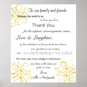 Poster Paillettes dorées, personnalisé, mariage, panneau