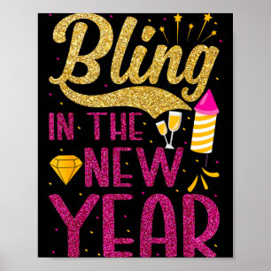 Poster Paillettes pour le Nouvel An Soirée du Nouvel An p