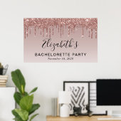 Poster Paillettes Rose Gold Mariée (Bureau à domicile)