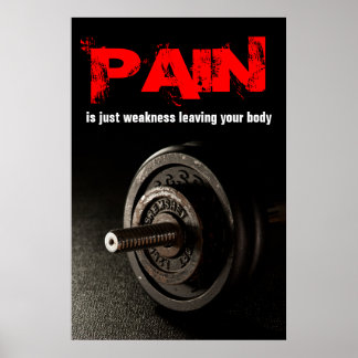 Poster Pain Bodybuilding Fitness Inspirational Dumbell