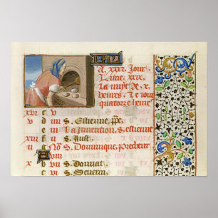 Poster Pain de cuisson, d'un livre des heures